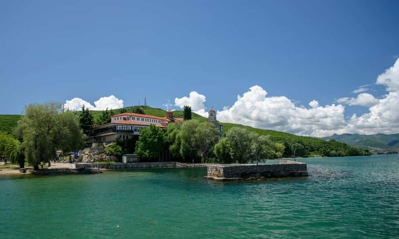 From Ohrid: Full day Boat Trip to the Monastery of St. Naum - Rowing boat time on the Black Drim springs, clear water up close