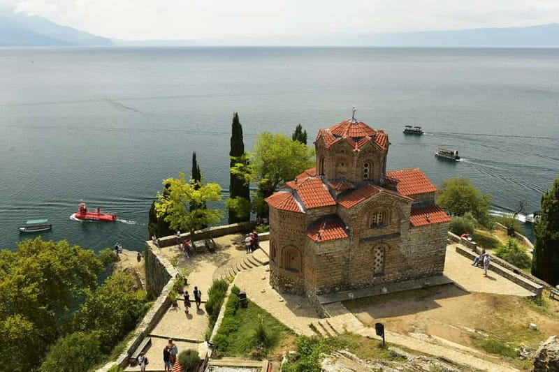 Ohrid: Old Town Panoramic Boat Cruise and Tito's Residence - Saint Sophia and Plaoshnik, Ohrid’s Church Timeline From Water View